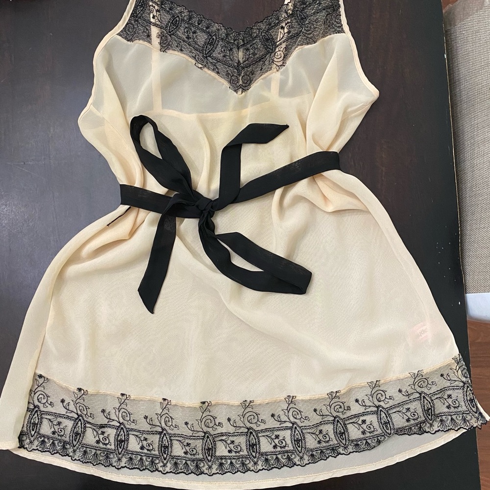 BABYDOLL SLIP Sheer with Lace szM